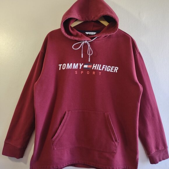 Tommy Hilfiger Sport Pullover Hoodie Sweatshirt 'Old Money Relaxed Fit Sz Medium - Picture 1 of 8